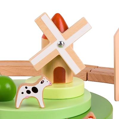 Classic World houten boerderijtrein speelset, 28dlg.