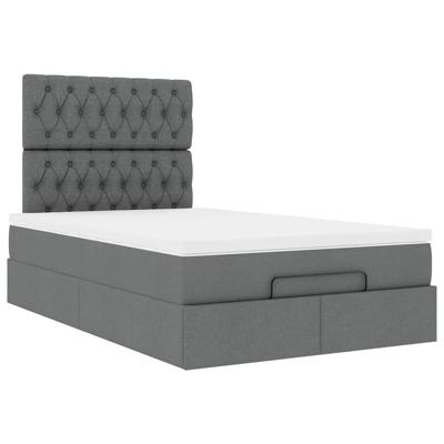 Ottoman bed met matras 120x200cm stof donkergrijs