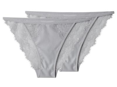 esmara Set van 2 dames slips (Zilver, L (44-46))