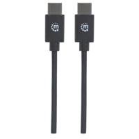 Manhattan USB-kabel USB 2.0 USB-C stekker 3.00 m Zwart 354882 - thumbnail