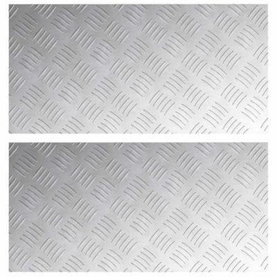 VidaXL Trap tread rechthoekig 2 pcs zilver 60 x 30 cm aluminium
