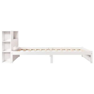 Bed met boekenkast zonder matras grenenhout wit 75x190 cm