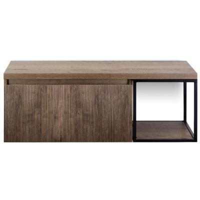 Frozen 3D Badmeubelset 120 cm - Greeplijst in Kleur - Zwart Frame - Wastafelbovenblad Charleston