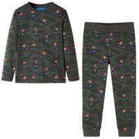 VidaXL Kinderpyjama met lange mouwen 140 kakikleurig - thumbnail