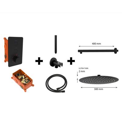 Best Design Regendoucheset One Pack Inbouw Thermostaat Nero M300 Mat Zwart Best Design Regendoucheset One Pack Inbouw Thermostaat Nero M300 Mat Zwart
