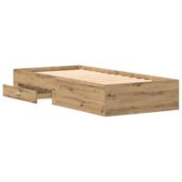 Bedframe met lades met lade artisanaal eikenkleurig 90 x 190 cm - thumbnail