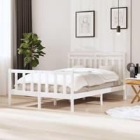 Bedframe massief hout wit 140x190 cm - thumbnail