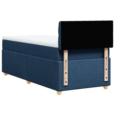 Boxspring met matras stof blauw 90x190 cm - thumbnail