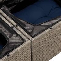 8-delige Loungeset met kussens poly rattan grijs - thumbnail