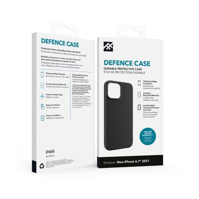 ZAGG iFrogz Defensie-beschermhoes compatibel met iPhone 13 Pro Max, duurzaam, klikbaar, veegbestendig, slank, gerecycled, zwart