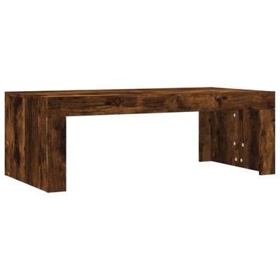 Salontafel 102x50x36 cm bewerkt hout gerookt eikenkleurig