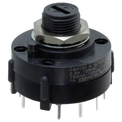 C & K Switches A205S1MNCQ Rotary Switch A Series Draaischakelaar 125 V/AC, 125 V/DC 2.5 A Schakelposities 5 1 stuk(s)