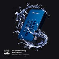 iStorage diskAshur2 SSD 256GB Blauw - Veilige draagbare Solid State Drive - Beveiligd met een wachtwoord - Stofdicht en waterdicht - Hardwarematige versleuteling - thumbnail