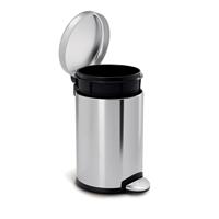 Simplehuman Afvalemmer Rond 4,5 liter (Zilver) - thumbnail