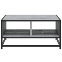 Salontafel 60,5x60,5x30 cm bewerkt hout en metaal grijs sonoma - thumbnail