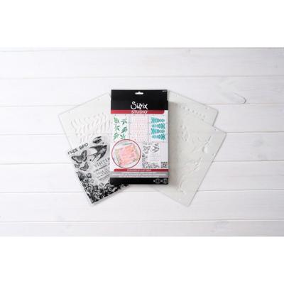 Sizzix • studio stamps set 6pcs & 3pcs stencils the visiter by cat kerr