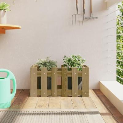 VidaXL Plantenbak met hekontwerp 60x30x30 cm geïmpregneerd grenenhout VidaXL Plantenbak met hekontwerp 60x30x30 cm geïmpregneerd grenenhout