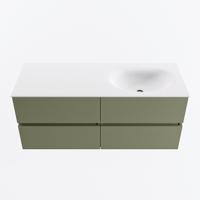 MONDIAZ VICA 120cm badmeubel onderkast Army 4 lades. Wastafel MOON rechts zonder kraangat, kleur Talc. - thumbnail