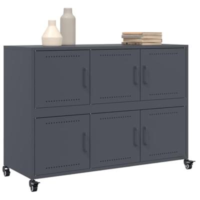 Dressoir 100,5x39x72 cm staal antracietkleurig