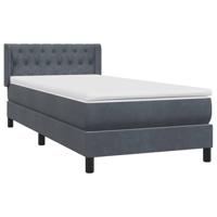 Boxspring met matras fluweel donkergrijs 90x210 cm - thumbnail