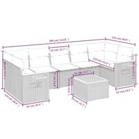 8-delige Loungeset met kussens poly rattan zwart - thumbnail