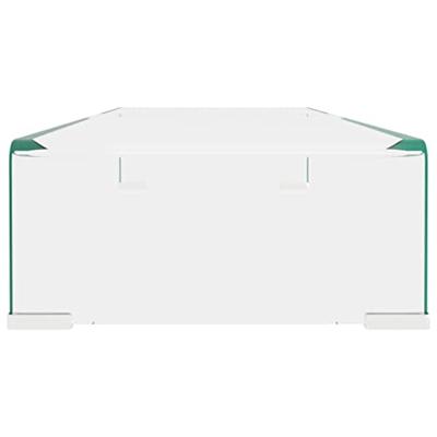 VidaXL Tv-meubel/monitorverhoger transparant 80x30x13 cm glas
