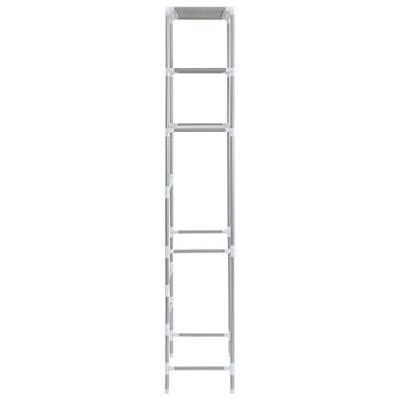 VidaXL Opbergrek voor boven toilet 3-laags 53x28x169 cm zilverkleurig