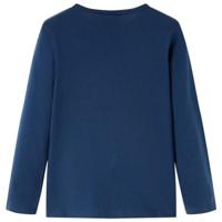 Kindershirt met lange mouwen dierenprint 128 marineblauw - thumbnail