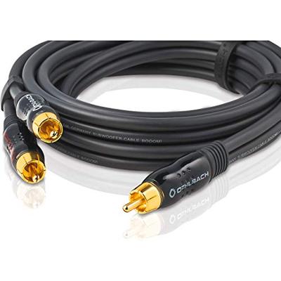 Oehlbach 23702 Cinch Audio Y-kabel [2x Cinch-stekker - 1x Cinch-stekker] 2.00 m Antraciet Vergulde steekcontacten