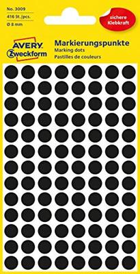 Avery-Zweckform 3009 Etiketten Ø 8 mm Papier Zwart 416 stuk(s) Permanent hechtend Etiketten voor markeringspunten Avery-Zweckform 3009 Etiketten Ø 8 mm Papier Zwart 416 stuk(s) Permanent hechtend Etiketten voor markeringspunten