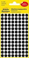 Avery-Zweckform 3009 Etiketten Ø 8 mm Papier Zwart 416 stuk(s) Permanent hechtend Etiketten voor markeringspunten - thumbnail
