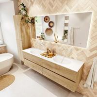 Mondiaz VICA Badkamermeubelset - 180x50x45cm - 4 lades - Wastafel talc - dubbele wasbak - zonder kraangat - Washed Oak VICA180Was4LD0MOTal - thumbnail