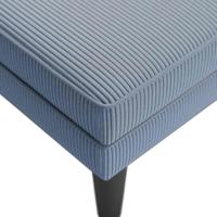 Chaise longue met kussen corduroy stof blauw - thumbnail
