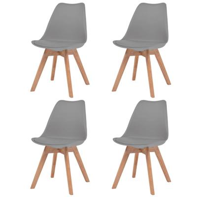 VidaXL Eetkamerstoelen 4 st kunststof grijs VidaXL Eetkamerstoelen 4 st kunststof grijs