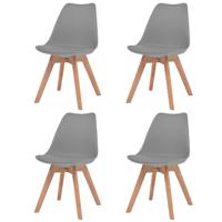 VidaXL Eetkamerstoelen 4 st kunststof grijs - thumbnail