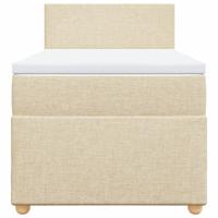 Boxspring met matras stof crèmekleurig 90x200 cm - thumbnail