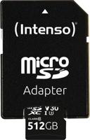 Intenso Professional miniSDXC-kaart Retail 512 GB Class 10, UHS-I U3, v30 Video Speed Class Watervast, Temperatuurbestendig - thumbnail