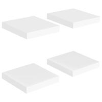 VidaXL Wandschappen zwevend 4 st 23x23,5x3,8 cm mdf wit - thumbnail
