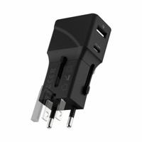 Rolling Square Wereldstekker Pocket Travel Adapter l Universele Reisstekker - USB en USB-C poort - thumbnail