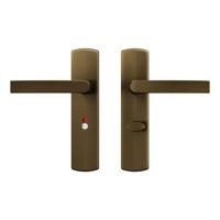 AXA deurkruk Blok met schild WC63/8 Curve brons - thumbnail