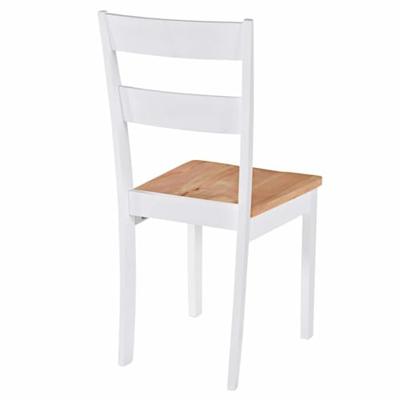 Eetkamerstoelen 4 st massief rubberwood wit