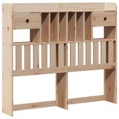 Bed met boekenkast zonder matras massief grenenhout 135x190 cm - thumbnail