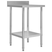 VidaXL Keukenwerktafel met spatscherm 60x60x93 cm roestvrij staal - thumbnail