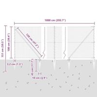 VidaXL Afrasteringspaal grijs 10 x 1 m (25 mm gaas) staal en pvc - thumbnail