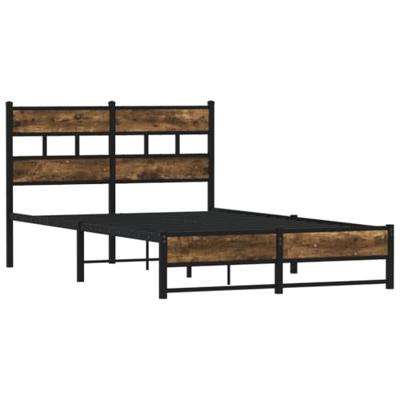 Bedframe zonder matras metaal gerookt eikenkleurig 120x200 cm