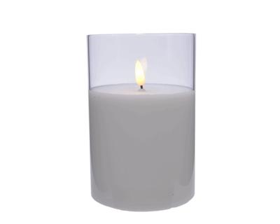 LED flakkerkaars in glas 10x15cm wit - 5509680