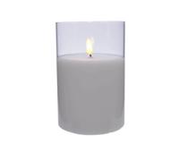 LED flakkerkaars in glas 10x15cm wit - 5509680 - thumbnail