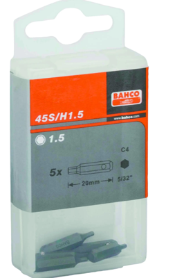 Bahco 2xbits hex 1,5x20 mm 5/32" | 45S/H1.5-2P