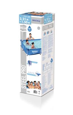 Bestway Zwembad rechthoek steel pro L221 x B150 x H43cm