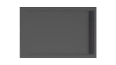 Douchevloer Xenz Easy Tray | 120x80 cm | Incl.Gootcover en Afvoersifon | Acryl | Rechthoek | Zwart mat